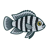 Illustration of a Convict Cichlid